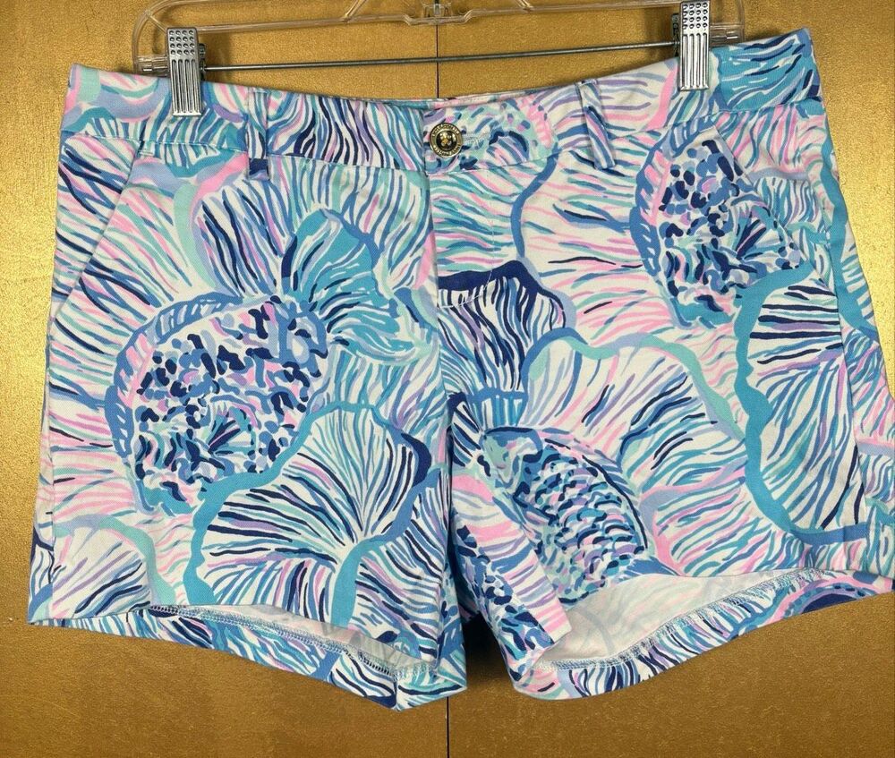 Lilly Pulitzer Callahan Stretch Short Bermuda Blue Fishful Thinking Size 8